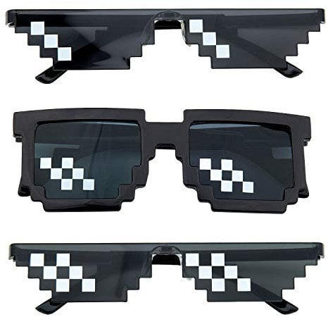 Pixel Sonnenbrille, Comius Sharp [3 Pack] Mosaik-Gläser, Thug Life Brille, Deal mit ihm Brille, Pixelbrille, Neuheit Sonnenbrille, Gusspower Thug life Brille, Mosaik Sonnenbrille für Frauen und Männer