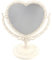 Beaupretty Doppelseitiger Spiegel mit 360 Grad drehbarer Tischplatte, Herzform, Make-up-Kosmetikspiegel, Beige beige