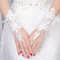 MoreChioce Damen Spitze Handschuhe,Hochzeit Braut Handschuhe Strass Armstulpen Frauen Lange Handschuhe Elastisch Lace Hochzeithandschuhe Hochzeit Party Abend Handschuhe,Weiß Strass