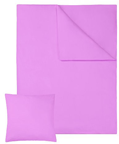 tectake 2tlg. Bettwäsche Set Baumwolle Bettgarnitur Bettüberzug 135x200 - Diverse Farben (2X Lila)