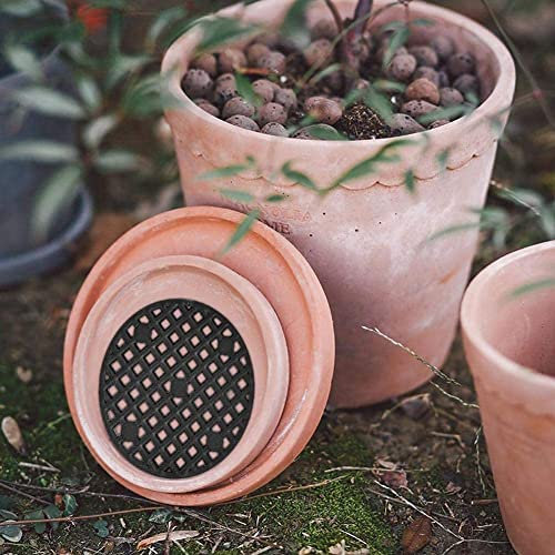 10 Piezas Alfombrilla para Maceta, jardinería Absorbente Maceta Agujero Redondo Malla Esterilla Almohadilla de Drenaje Planta macetas Bonsai Rejilla Inferior Estera(4.5)