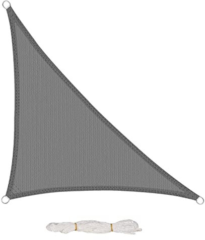 EUGAD Sonnensegel 200g/m² inkl Befestigungsseile Premium HDPE Wetterbeständig Atmungsaktiv Dreieck rechtwinklig,luftdurchlässig, wasserdurchlässig, für Terrasse, Garten, Balkon, Camping