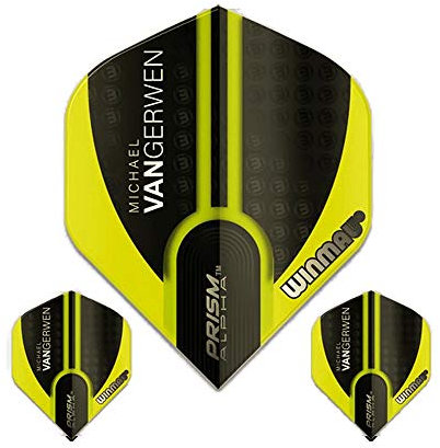 Winmau Prism Alpha Pro Player Michael Van Gerwen Dart Flights, MvG Green 144, 100 Mikron extra stark (1 Set)