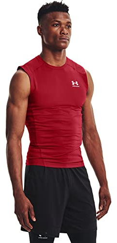 Under Armour Armour Heatgear Compression Sleeveless T-Shirt Chemise, Flawless (834)/Blanc, M Homme