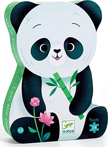 DJECO 37282 P. Silhouette Leo der Panda Robot Einrastbare Rätsel, bunt