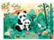 DJECO 37282 P. Silhouette Leo der Panda Robot Einrastbare Rätsel, bunt