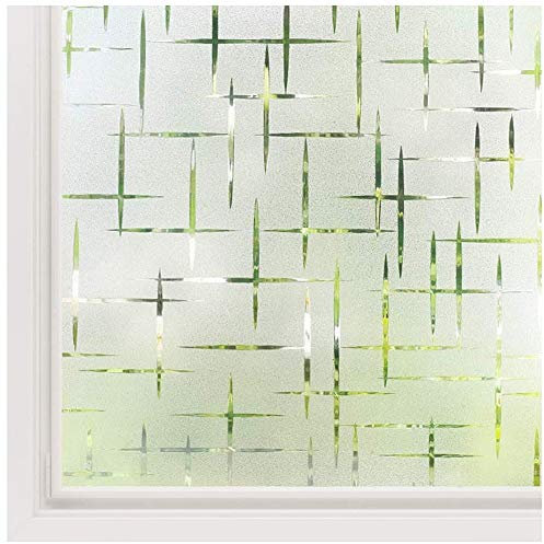 Vinilo Película Cristal Ventana-Privacidad Pegatina sin Adhesivo - Decorativas para Electrostatica Translucido Anti UV- Cristal Laminas para hogar,Cocina, baño y Oficina,Blanco,45x200cm