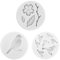 Vögel Silikonform DIY Mini-Blume Silikon Formen Süßigkeiten Schimmel Backen Dekoration Kuchendekoration Kuchen Formen 3 Stück für Kuchen Dekoration Schokolade für Seifen Fondant Zuckerguss, Grau