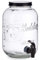 TIENDA EURASIA® Dispensador de Agua/Bebidas con Grifo - Recipiente de Cristal y Dosificador Metálico - 3800 ML (Negro, Sin Soporte - 16,5 x 26 x 16,5 cm)