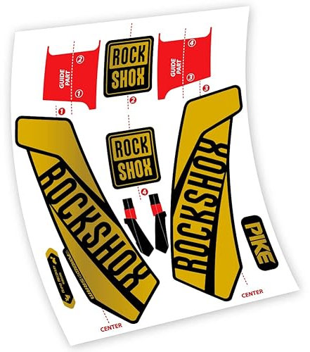 RockShox Pike 2016 Adesivi in Vinile Adesivo Forcella (GO - Gold)