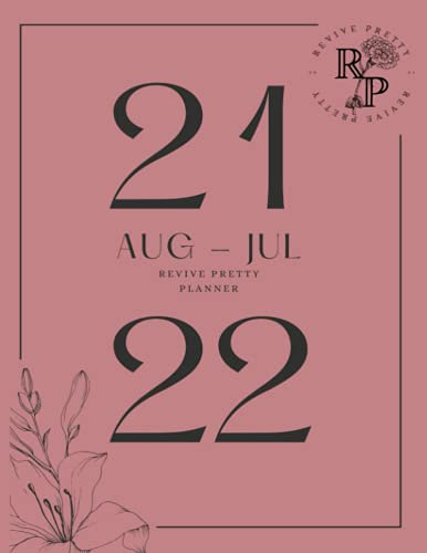 Revive Pretty Weekly and Monthly Planner (8.5 x 11), Paper Bound, Dusty Rose/Blush: AUGUST 2021 - JULY 2022