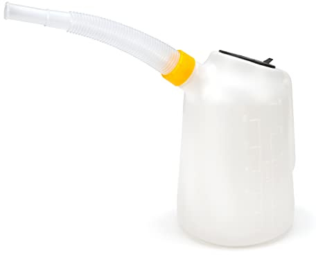 Steelman 6-Quart Oil Measuring and Dispensing Jug, Flexible 9.5-inch Spout, Snap-in Lid