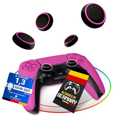 MatoSan Thumbstick Silikon Kappen – kompatibel mit PS5 & PS4 Controllern – Grip Aufsätze für präzise Steuerung – rutschfeste Stick Caps – Gaming Zubehör (4 Stück SpaceSan Pink)