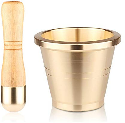 LINFFSTR Copper Mortar Pestle Set for Crushing Grinding Kitchen Spices Pesto Grinder Masher Salt Pepper Mills Grinder Set Spice Pill Crusher Chinese Medicine Cylinder (Size : XL)