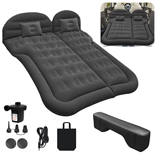 Auto Luftmatratze SUV Aufblasbare Matratze mit Pumpe MPV Air Bett Camping Auto Kissen Dickere Rücksitz Luftmatratze mit Zwei Kissen Für Camping Reisen Hinterhof Strand