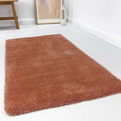 Wecon Home Kuschelig weicher Esprit Hochflor Teppich, bestens geeignet fürs Wohnzimmer, Schlafzimmer und Kinderzimmer RELAXX (200 x 290 cm, Cognac)