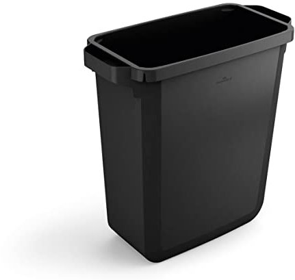 Durable Abfalleimer Durabin Eco 60 Liter, Blauer Engel zertifiziert, mit Tragegriffen, schwarz, 1800503221