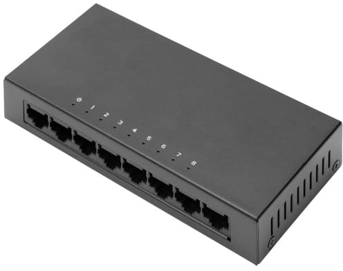 DIGITUS 8-Port Switch, 10/100 Mbps Fast Ethernet, Unmanaged, 8 Port RJ 45 FE Switch 8 x 10/100 Mbit/s
