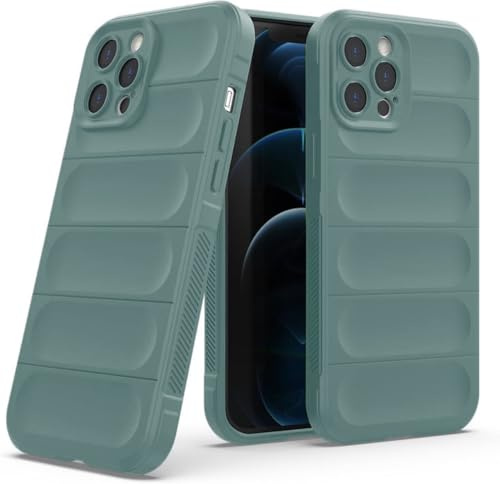 Handyhülle kompatibel mit Apple iPhone 12 Pro Max | TPU Silikon Bumper Case | Outdoor Schutzhülle mit Stoßschutz | Grün