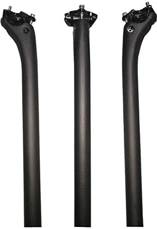 RongXuan Fahrrad Sattelstütze Carbon Sattelstütze Rennrad Mountainbike 27.2 30.8 31.6 350/400mm 3K Matt/Glänzend Offset 25mm Sattelstütze (27.2*350mm)