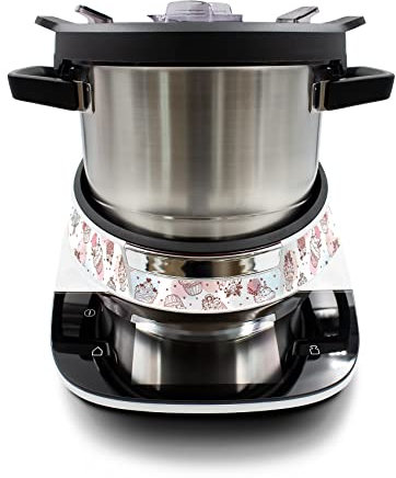 Deko Schutz Aufkleber kompatibel mit Küchenmaschine Bosch Cookit Design Sticker Klebefolie Zubehör Küchengerät wasserfest selbstklebend R208 (04 Cupcakes)