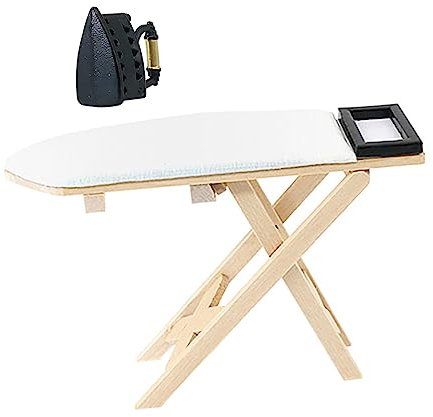 Toyvian Ensemble De Table À Repasser Miniature pour Enfants 2 Pièces pour Maison De Poupée
