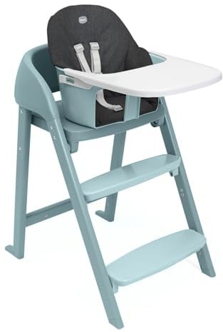 Chicco Sedia Evolutiva Crescendo Lite completa di accessori: seggiolone, vassoio e imbottitura, Sedia Bambino 36 Mesi-40 kg, Azzurro