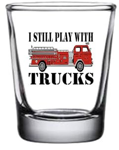 Rogue River Tactical Lustiges Schnapsglas mit Feuerwehrautos, Geschenk für Feuerwehrmann, Feuerwehrmann, FD, Feuerwehr