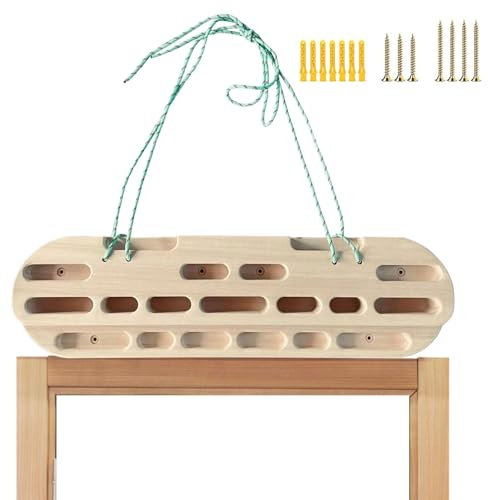 tongfeng Tabla de escalada en roca para dedos, tabla colgante de madera para escalar, soportes de escalada duraderos, tabla de escalada portátil para construir fuerza central, práctica de colgar,