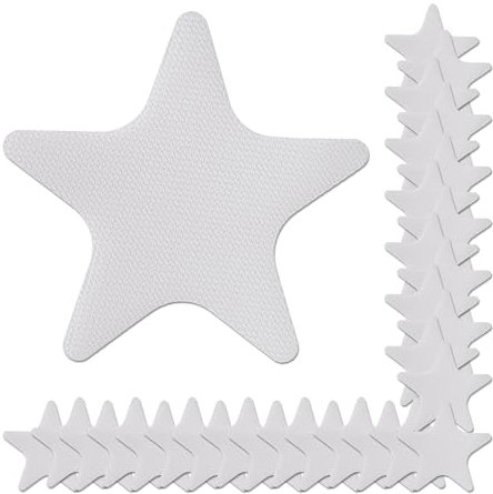 Relaxdays Antirutsch Aufkleber, 30er Set, Badewannen Sticker, Seestern, rutschfeste Duschpads, Kunststoff, transparent