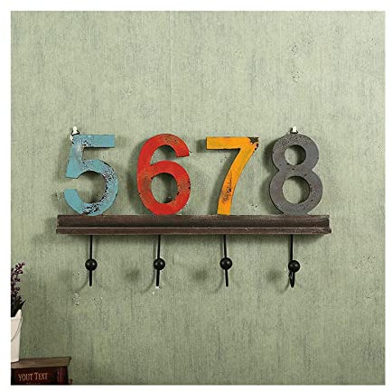 FLaig Garderobenleiste, Wandgarderobe, personalisierte Eisenkunst, digitale Wandgarderobe, kreatives Restaurant, Café, Schlüsselhaken, Huthaken for Garderobe (Color : 5678)