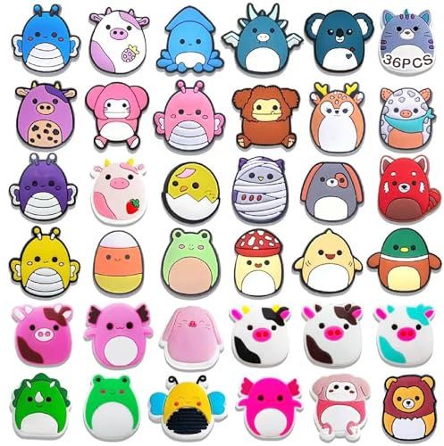 Acuiwer Schuh Charms 36 Stück Schuh-Charm für Kinder Cartoon Schuh Dekoration PVC Shoe Charm für Kinder Clogs Armband-Charms für Kleinkinder