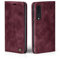 LBH Handyhülle für LG Velvet 5G in Weinrot mit Karten- und Geldfach Smartphone Hülle mit Standfunktion Flip Case Schutzhülle Magnetverschluss Vintage