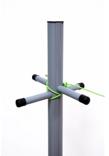 2.4m Large Garden Clothes Washing Lines/Prop line Heavy Duty Pole Post 30M Line PVC Galvanized Steel Home Garden Laundry Towel Dryer Clothing Outdoor Drying Rack Stand Ground Mounted Ground Socket