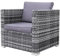 Calma Lux® Gartenmöbel Lounge Set 1-7 Personen viele Modelle inkl. Kissen Hocker Tisch mit Glas Outdoor Loungemöbel Sitzgruppe Garnitur klassisch Dunkelgrau (F:1 Sessel)