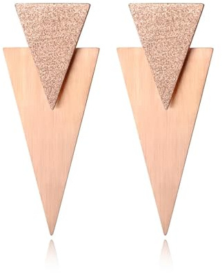 Orecchini Donna S925 Orecchini A Bottone Clip Per Orecchio Donne Orecchini A Doppio Triangolo Con Superficie
