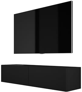 3E 3xE living.com TV-Lowboard - Farbe: Schwarz, A: 140x32x34 cm (BxTxH)