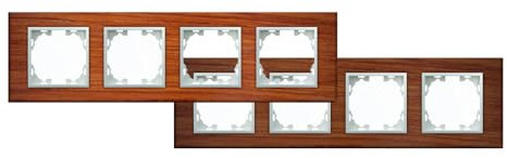 Marco de madera natural para 4 módulos, color avellana, ideal para decorar y organizar espacios con estilo.