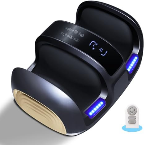 Foot Massager with Heat, Shiatsu Feet Massage with Deep Kneading, Air Compression, Vibration, for Calf, Ankle, Leg, Plantar Fasciitis, Neuropathy Pain, Electric Feet Warmer, Fathers Day Gift