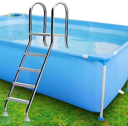 SFSLBFB 52 Inch Pool Ladder, 4-Step Swimming Pool Ladder W/Preventing Slips Pedals, for Swimming Pools Above Ground, Easy Install Climb