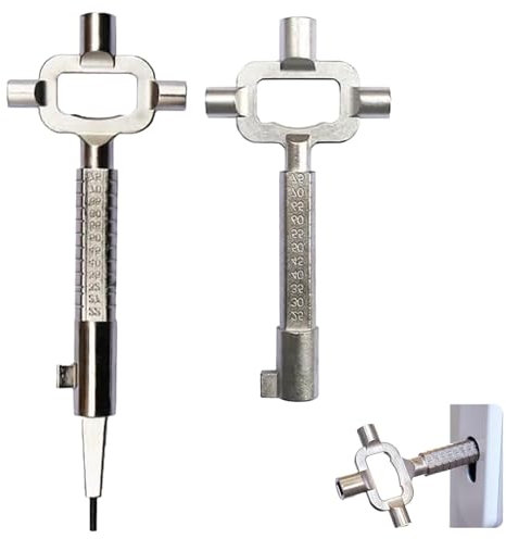 SOGHO 2 llaves universales de construcción, llaves de construcción, llaves de color universal, herramienta de apertura de puerta, llave de arquitecto, llave de obra, cerradura para abrir cilindro