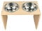 Gamelles Elevé en Bois avec 2 Gamelles,Gamelles Surélevées pour Chien Grande Taille et Chats,Support Surélevé pour Nourriture et Eau,4 Pieds Antidérapants
