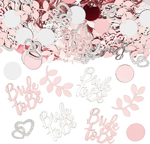 GoldRock 200 Stück Glitzer Konfetti Bride To Be Deko, Jga Deko Frauen Roségold, Junggesellenabschied Tischdeko, Jga Accessoires Frauen, Eukalyptus Streudeko Bride To Be Dekorationen,Jga Tischdeko Frau