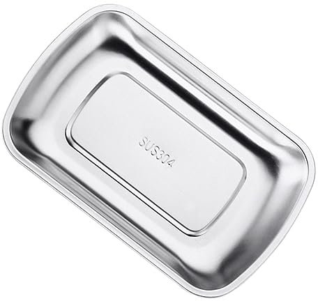 HOLIDYOYO Plateau De Service Acier Inoxydable Pour Fruits Et Snacks Tapis De Service Pratique Pour Hôtel Et Salle De Bain Moyen Et Élégant