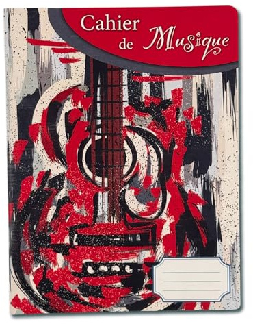 Générique Cahier de Musique – 50 Pages – Portées & Pages de Notes – Format 17x22 cm – Couverture Couleur Personnalisable – Idéal Élèves, Cours et Apprentissage (Guitare 2)