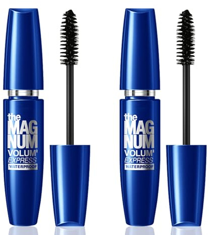 Boobeen 2pcs Waterproof Mascara Black, volumisierende und verlängernde Formel, schnell trocknend und wischfest für den ganzen Tag