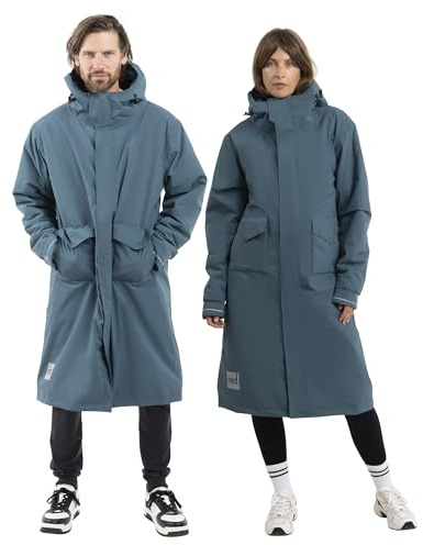 Red Original Slimline EVO Pro Unisex Waterproof Parka Jacket - Fleece Lined, Tailored Slim Fit, Hooded, 100% Recycled Fabric (Deep Teal, M)