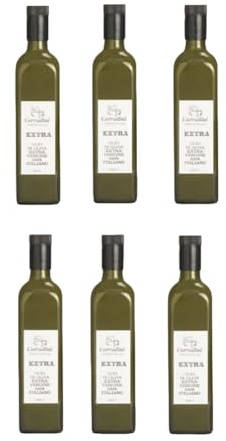 Corradini - Olio Extravergine di Oliva EVO 100% Italiano Blend – Olive Italiane (Leccino, Gentile, Peranzana) – 6 Bottiglie da 750 ml – Fruttato Medio, Prima Spremitura a Freddo