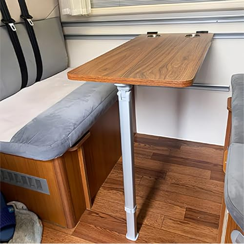 LYXWGRZD Rv-Klapptisch, Wandklapptisch, Esstisch Zur Wandmontage mit 2 Wasserbecherschlitzen, für Camper und Wohnmobile(Brown)