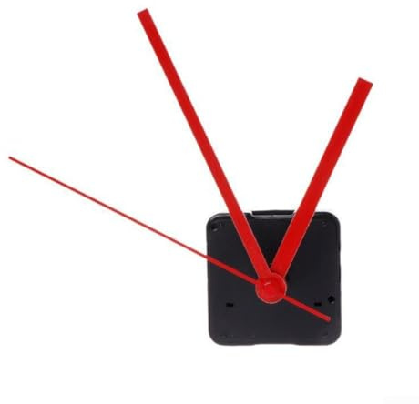 Leises Quarz-Uhrwerk-Set zum Selbermachen, mit 13 mm Schaft und 5,5 mm Gewinde für Wanduhr-Reparatur, Ersatz, maßgeschneidertes Zubehör, leiser Mechanismus für 2–3 mm dicke Platten (rot)